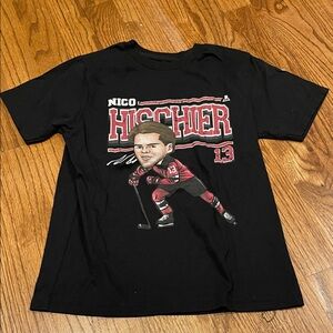 Black NJ Devils Nico Hischier Graphic T-Shirt